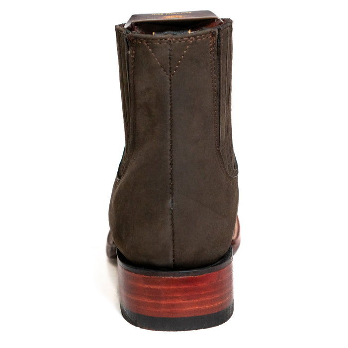Los Altos Men's Boot Wide Square Toe Nobuck Dark Tabacco (Black) - Nobuck Black
