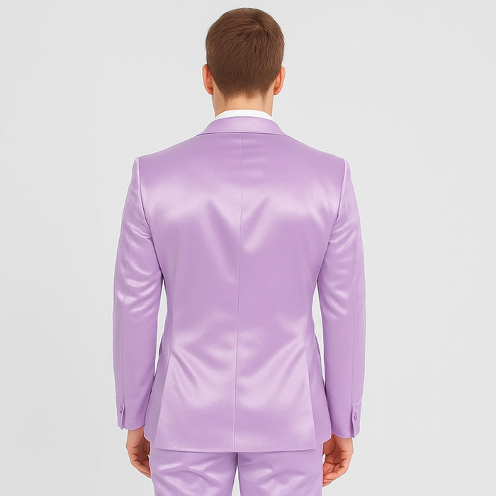 Lavender Satin Tuxedo Set  4-Piece Statement for Weddings & Proms