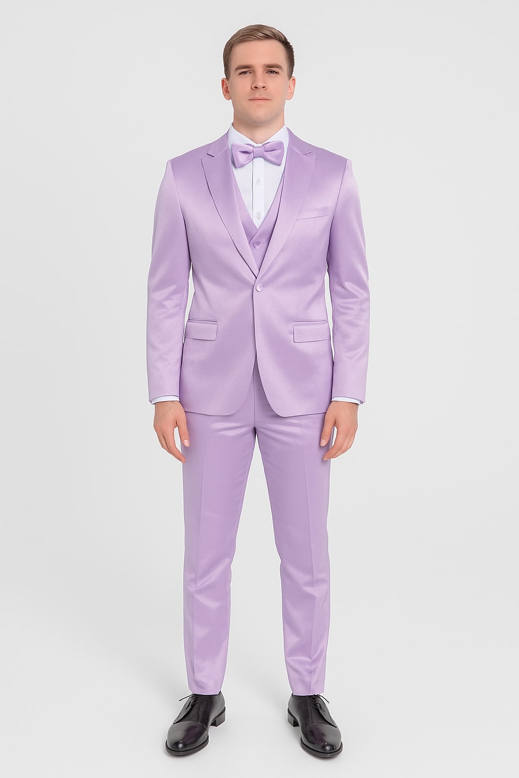 Lavender Satin Tuxedo Set  4-Piece Statement for Weddings & Proms