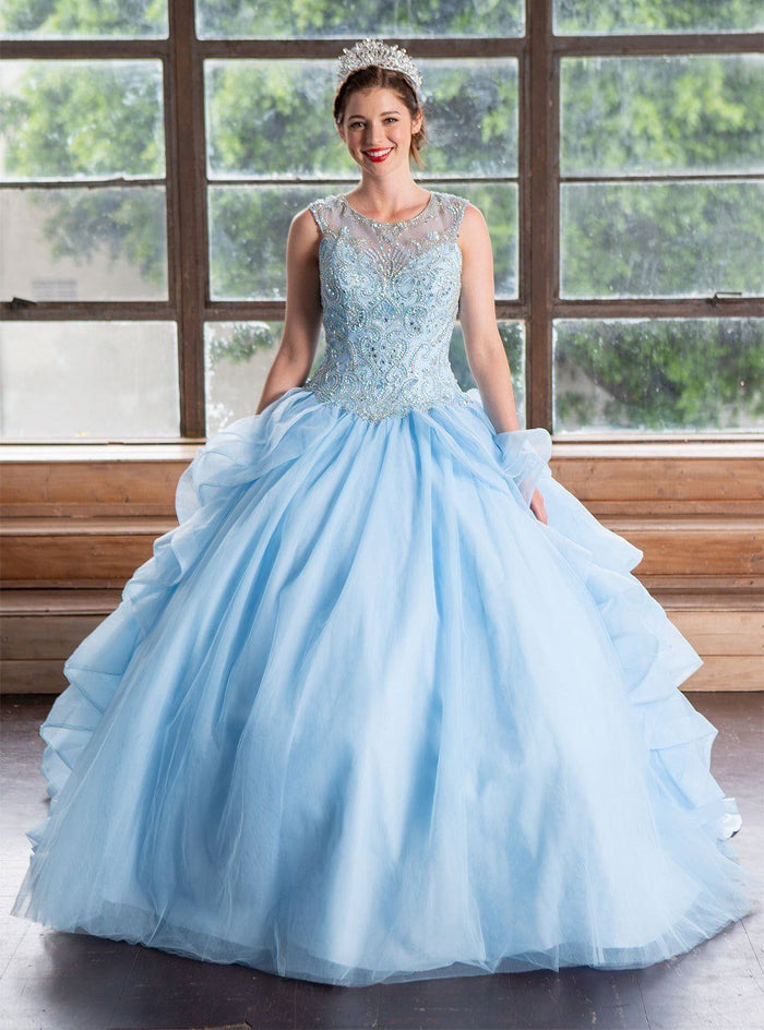 Layered Sleeveless Illusion Quinceanera Dress by Calla KY79288