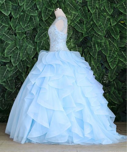 Layered Sleeveless Illusion Quinceanera Dress by Calla KY79288