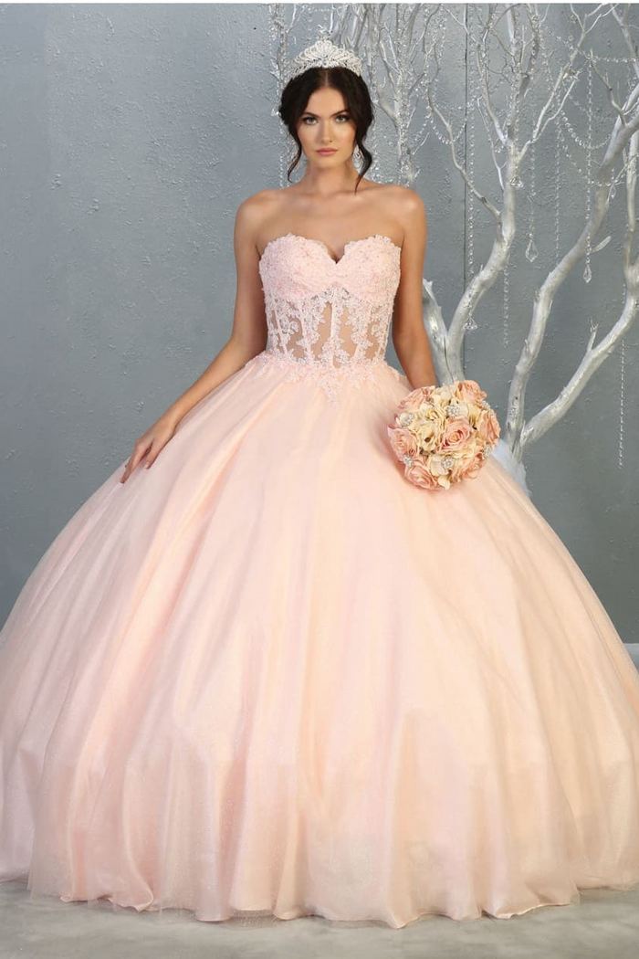 Quinceanera Dress Ball Gown Bolero Glitter Style