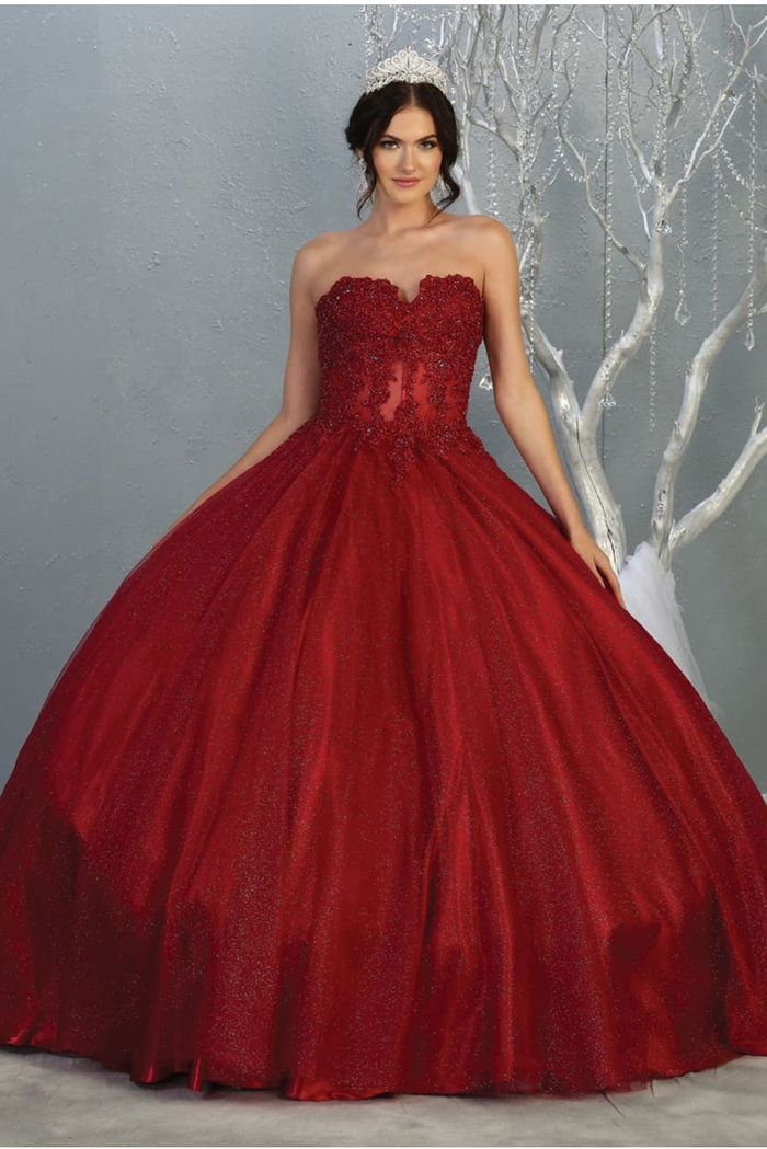 Quinceanera Dress Ball Gown Bolero Glitter Style
