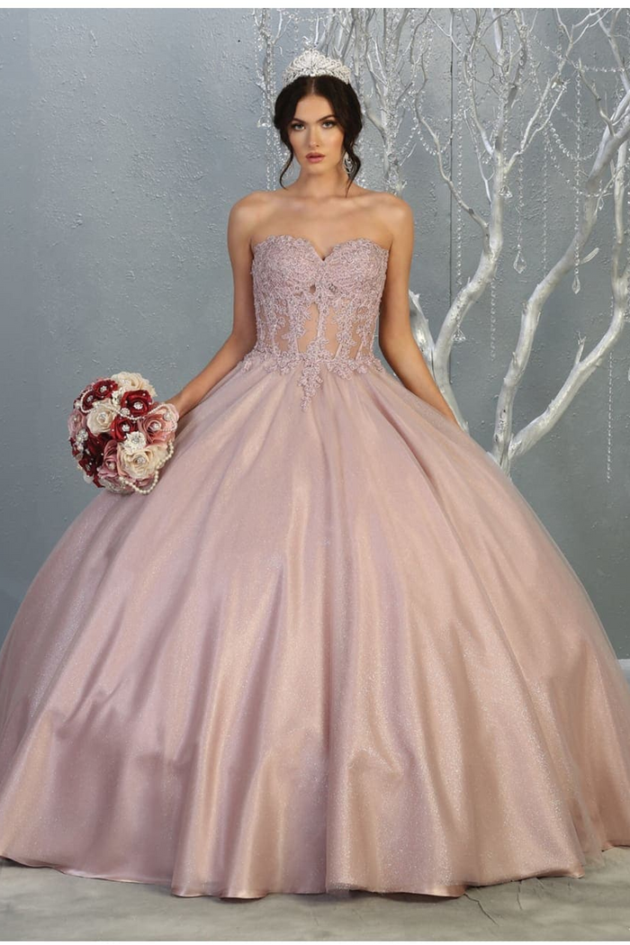 Quinceanera Dress Ball Gown Bolero Glitter Style