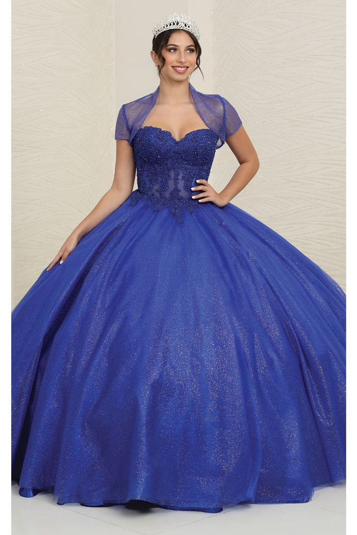 Quinceanera Dress Ball Gown Bolero Glitter Style