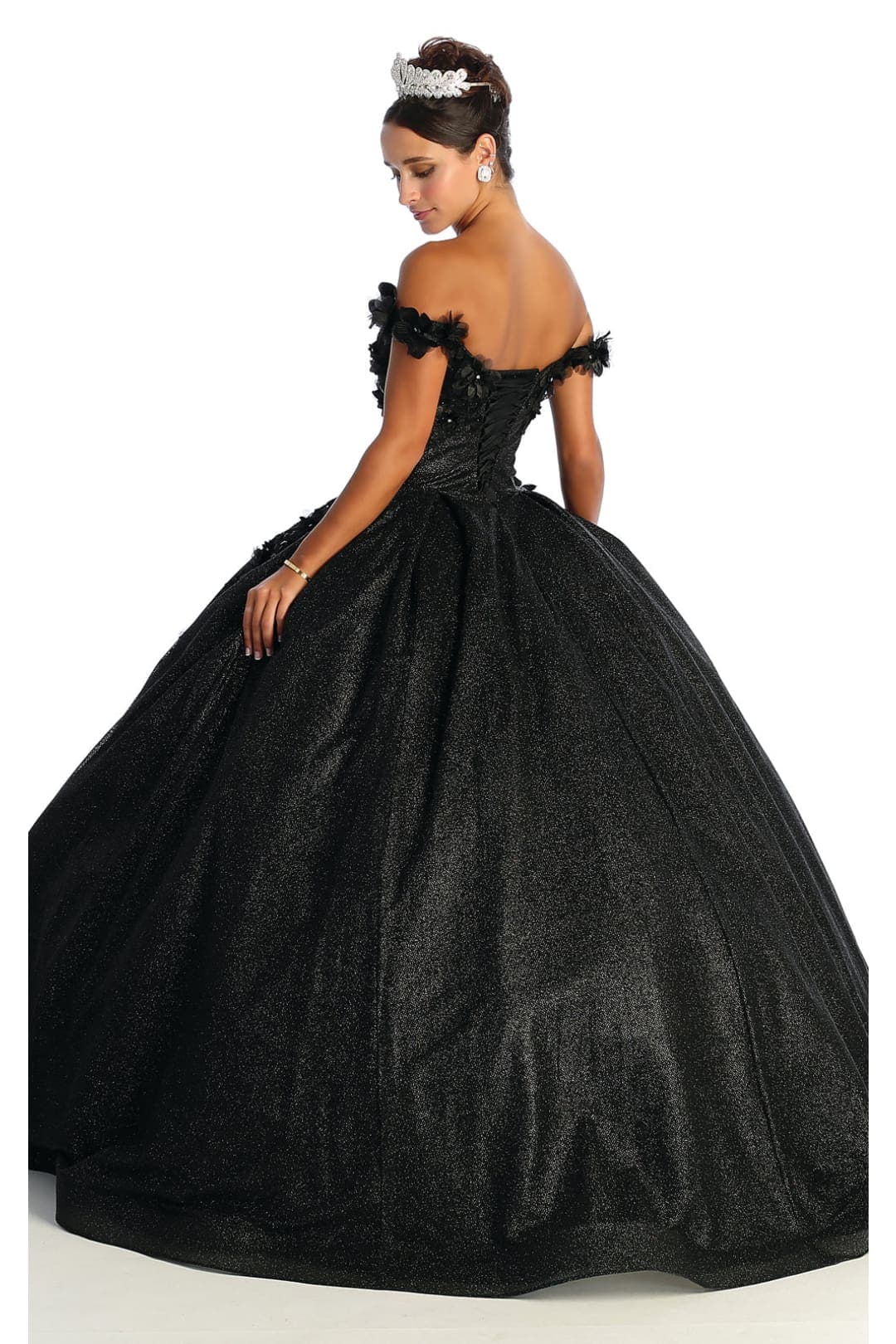 Off Shoulder Floral Quinceanera Ball Gown