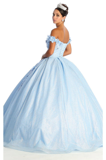 Off Shoulder Floral Quinceanera Ball Gown
