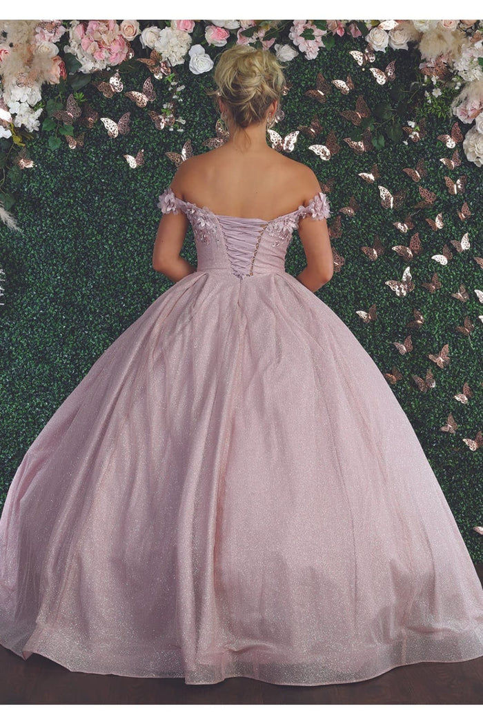 Plus Size Ball Gown in Champagne | Formal Quinceanera Dress by LK154