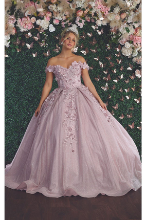 Plus Size Ball Gown in Mauve | Formal Quinceanera Dress by LK154