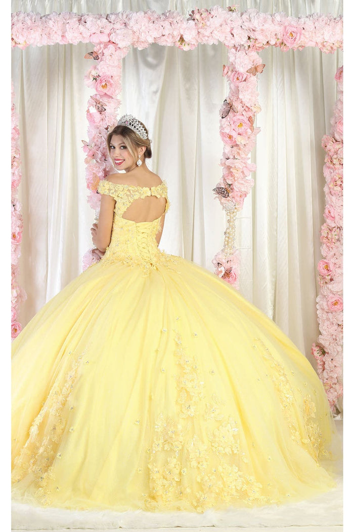 Layla K LK160 Floral Embroidered Glitter Sweet 16 Quince Ball Gown