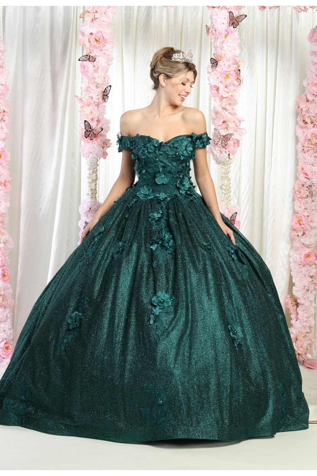 Shiny Ball Quince Dress - HUNTER GREEN / 4
