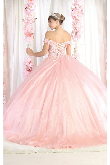 Quinceanera Dress Ball Gown Off The Shoulder Floral Corset Style
