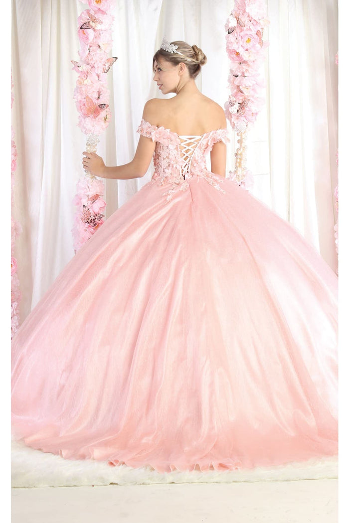 Quinceanera Dress Ball Gown Off The Shoulder Floral Corset Style
