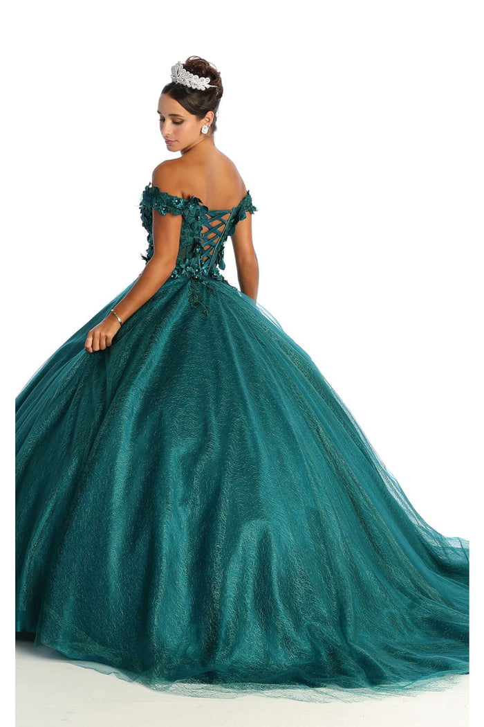 Quinceanera Dress Ball Gown Off The Shoulder Floral Corset Style