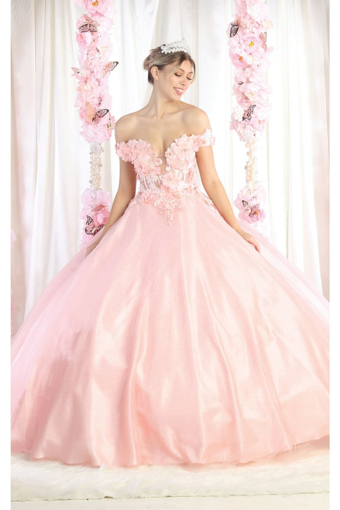 Quinceanera Dress Ball Gown Off The Shoulder Floral Corset Style