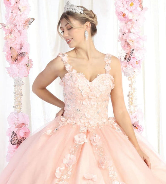 Plus Size Ball Gown in Rose Gold | Formal Quinceanera Dress