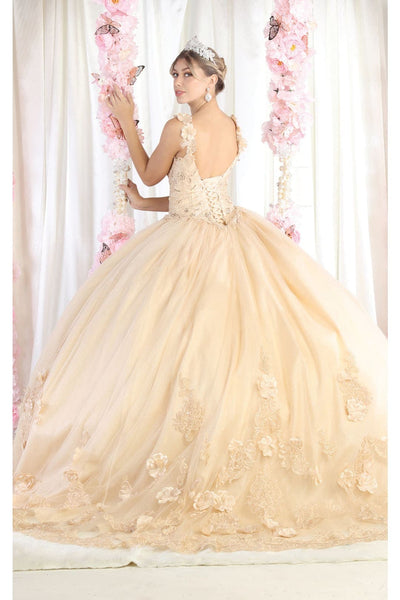 Layla K LK180 3D Floral Straps Ball Gown