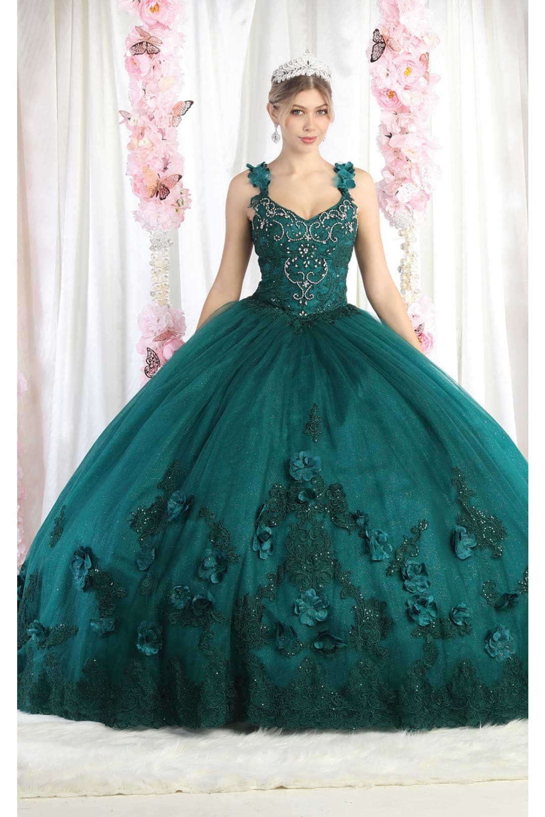 Layla K LK180 Corset Sleeveless Embroidered Quinceanera Ball Gown