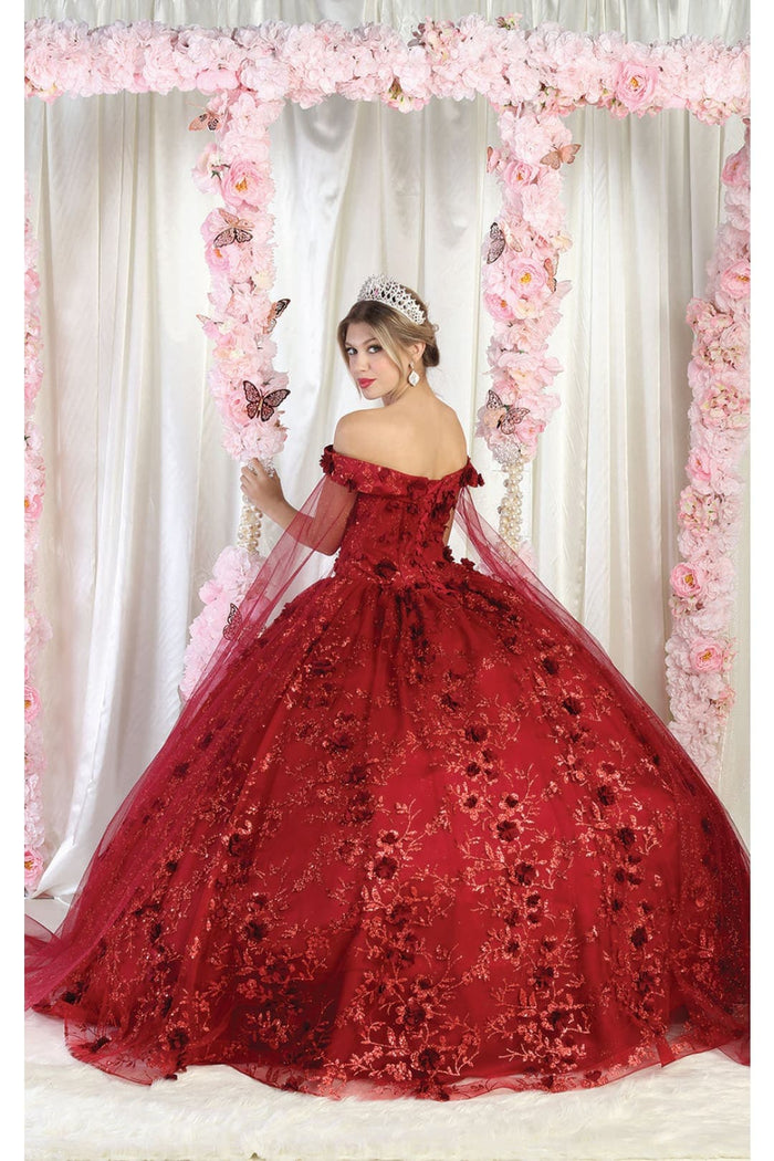 Off Shoulder Floral Corset Quinceanera Ball Gown