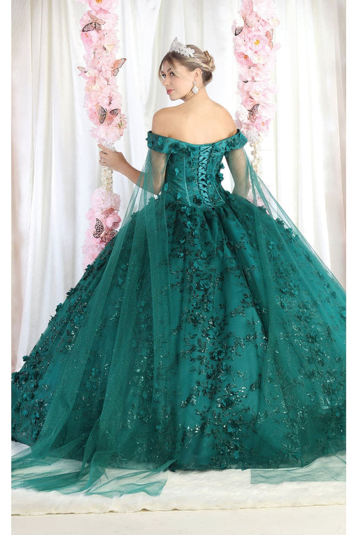 Off Shoulder Floral Corset Quinceanera Ball Gown
