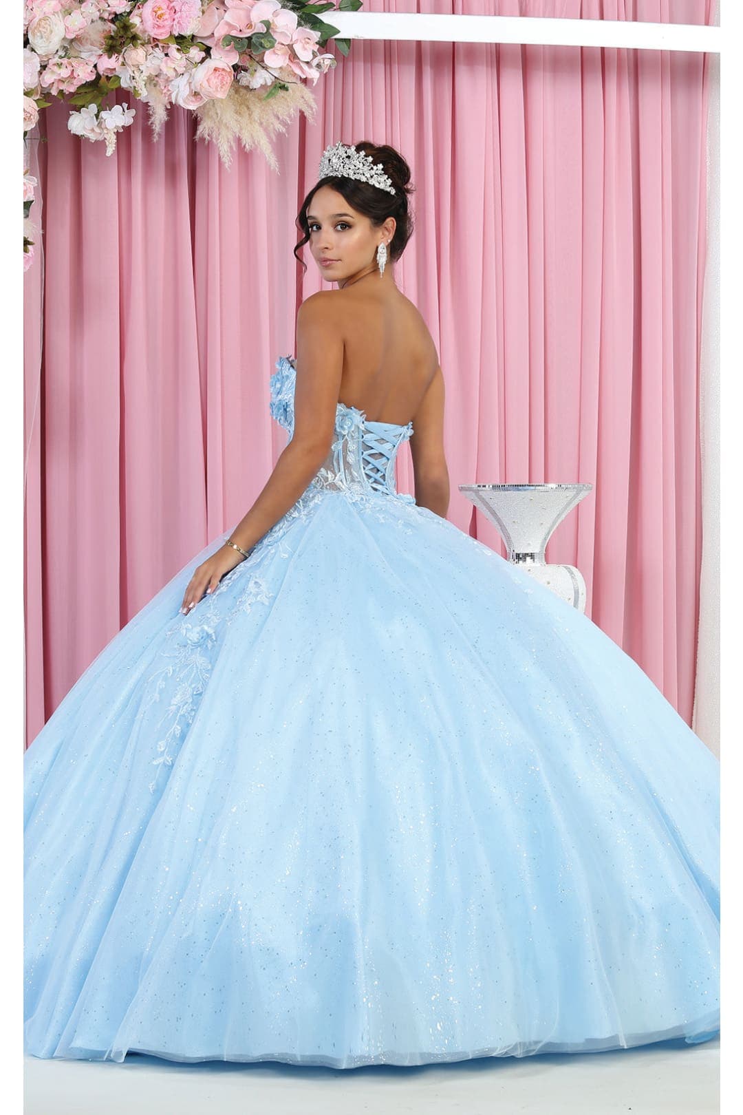 Layla K LK188 3D Floral Applique Ball Quince Dress