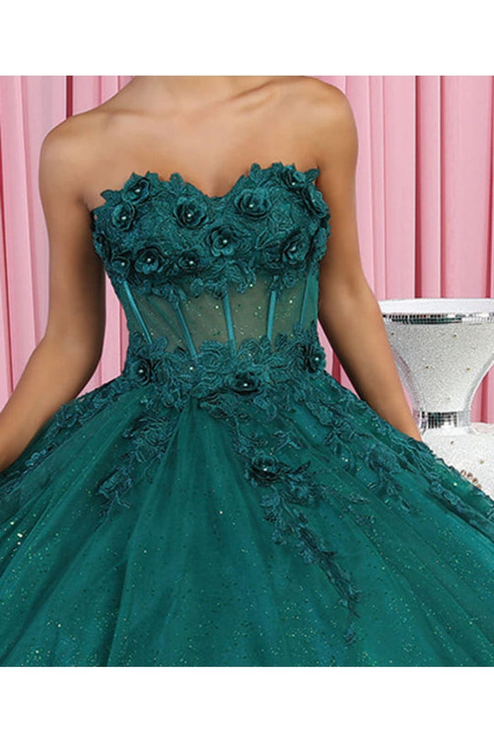 Layla K LK188 3D Floral Applique Ball Quince Dress