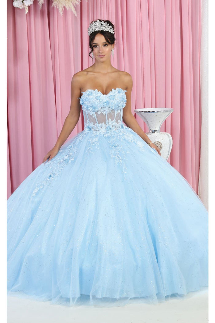 Layla K LK188 3D Floral Applique Ball Quince Dress