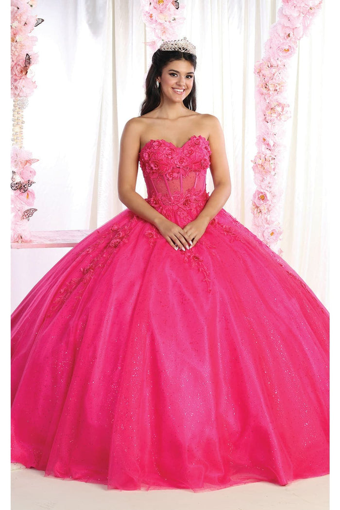 Layla K LK188 3D Floral Applique Ball Quince Dress