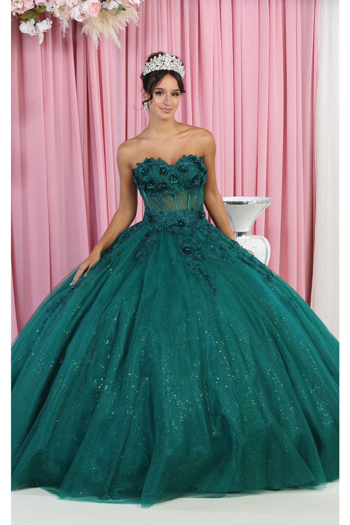 Layla K LK188 3D Floral Applique Ball Quince Dress