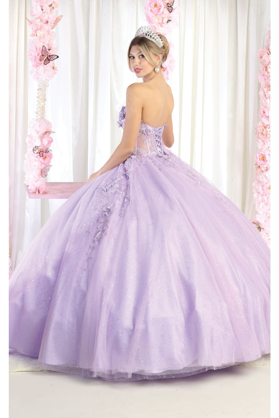 Layla K LK188 3D Floral Applique Ball Quince Dress