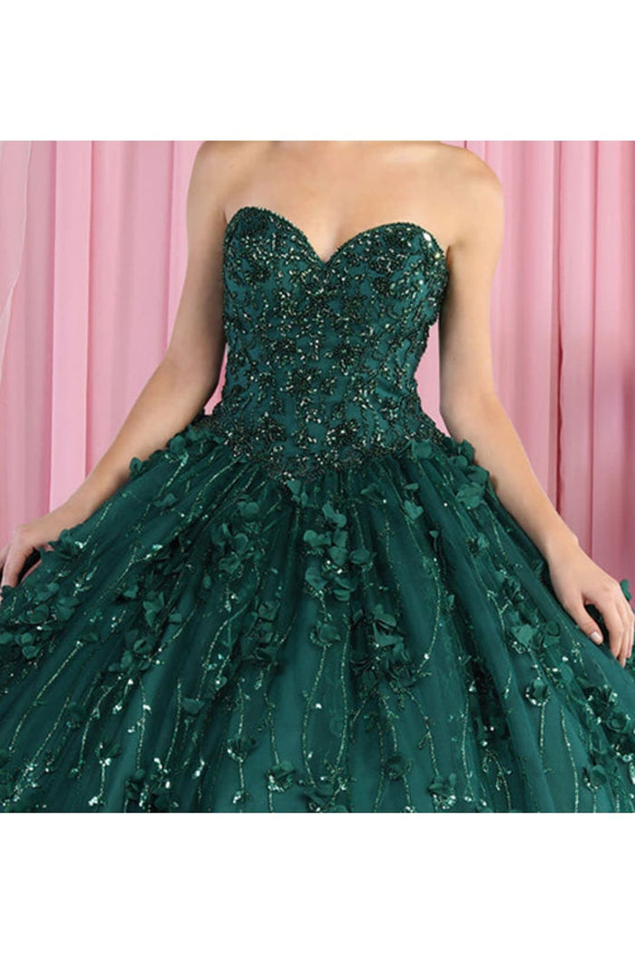 Layla K LK190 3D Floral Strapless Corset Quinceanera Ball Gown