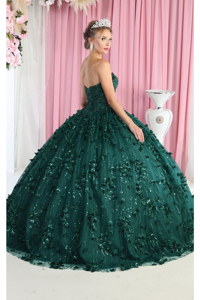 Layla K LK190 3D Floral Strapless Corset Quinceanera Ball Gown