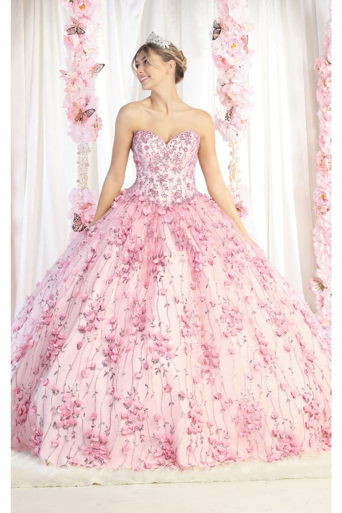 Layla K LK190 3D Floral Strapless Corset Quinceanera Ball Gown