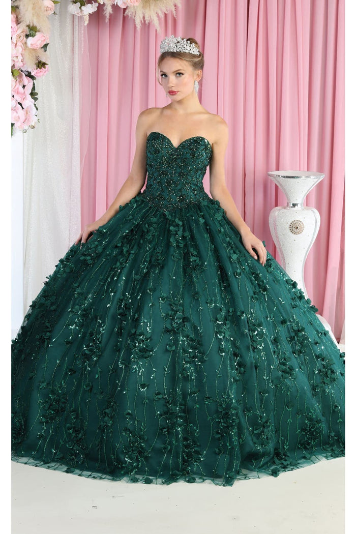 Layla K LK190 3D Floral Strapless Corset Quinceanera Ball Gown