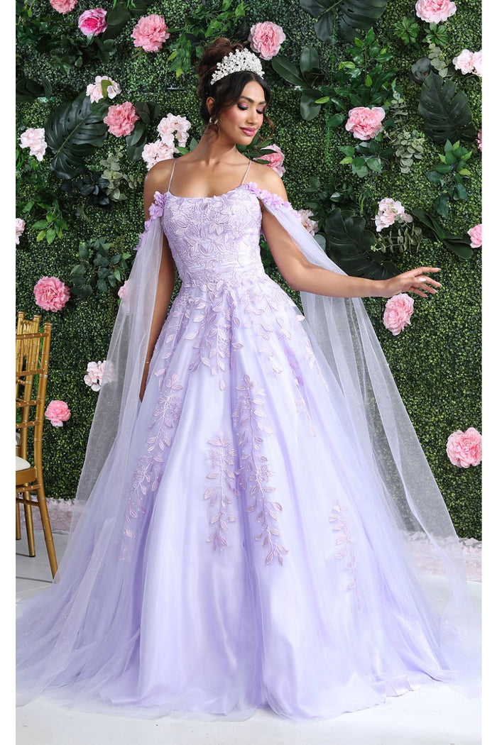 Quinceanera Dress Ball Gown Cape Sleeve Pageant Style by Layla K LK191