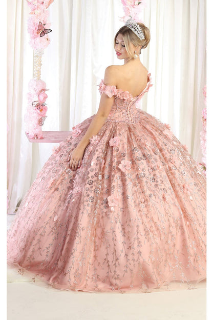 Floral Off The Shoulder Ball Gown Quinceanera Dress