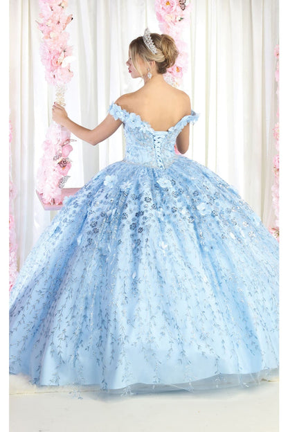 Floral Off The Shoulder Ball Gown Quinceanera Dress