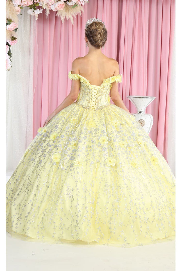 Floral Off The Shoulder Ball Gown Quinceanera Dress