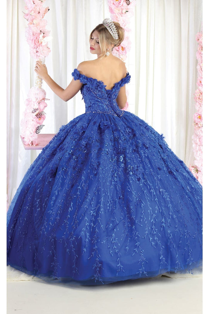 Floral Off The Shoulder Ball Gown Quinceanera Dress
