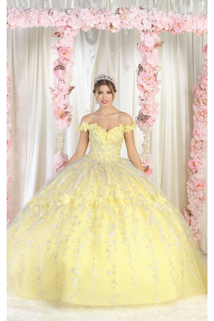 Layla K LK198 Off Shoulder Floral Quince Gown