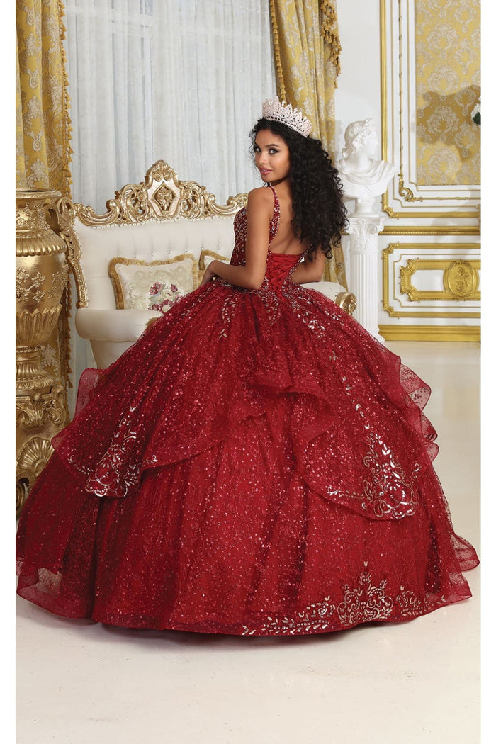 Plus Size Ball Gown in Burgundy | Formal Quinceanera Dress by LK218