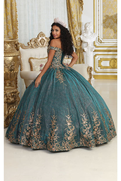 Plus Size Ball Gown in Hunter Green | Formal Quinceanera Dress by LK220