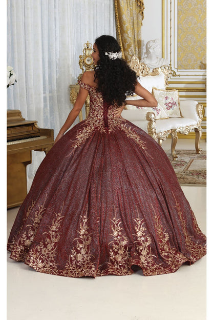 Plus Size Ball Gown in Burgundy | Formal Quinceanera Dress by LK220
