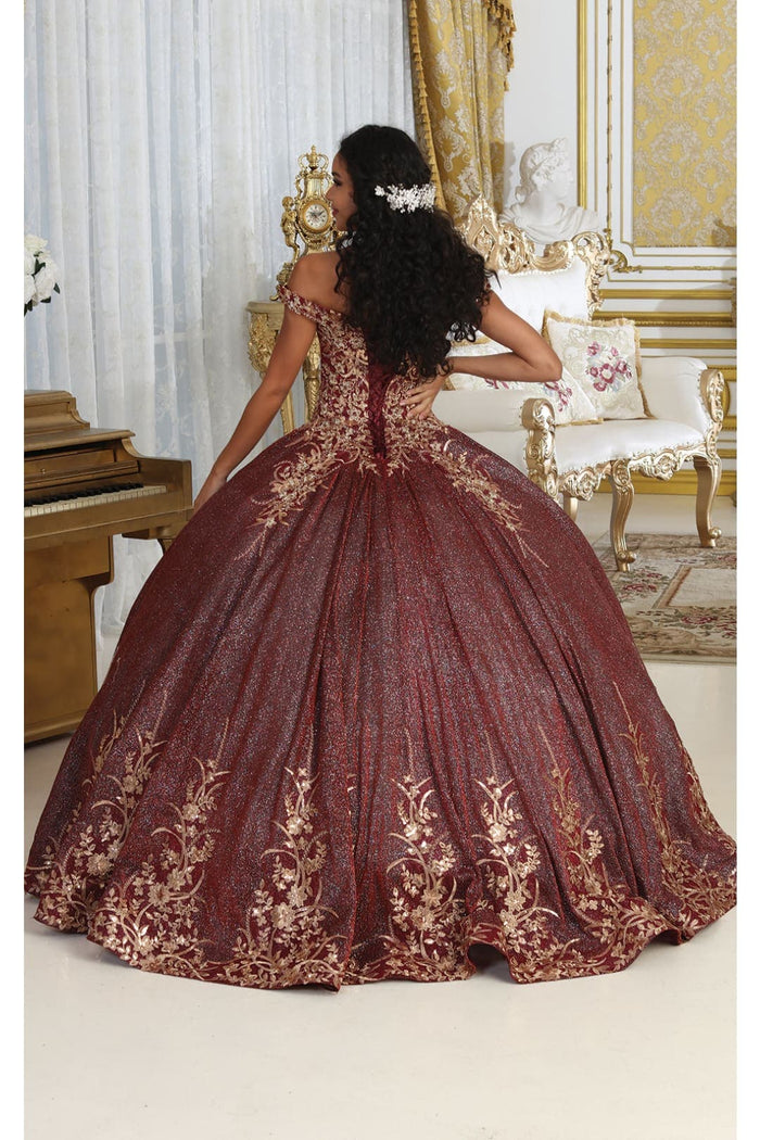 Plus Size Ball Gown in Burgundy | Formal Quinceanera Dress by LK220