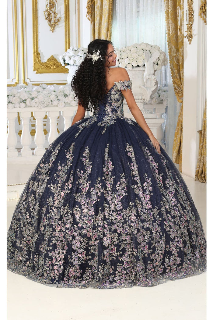 Layla K LK228 Off Shoulder Butterfly Embroidery Quinceanera Ball Gown