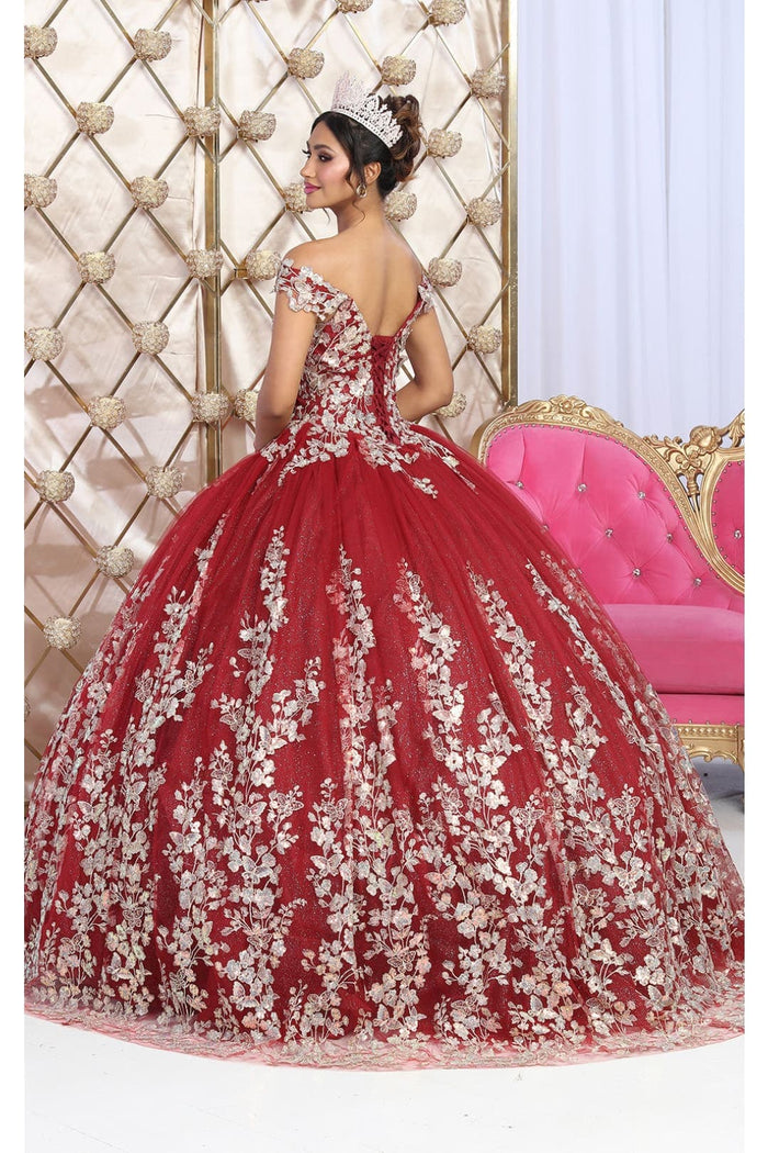 Layla K LK228 Off Shoulder Butterfly Embroidery Quinceanera Ball Gown