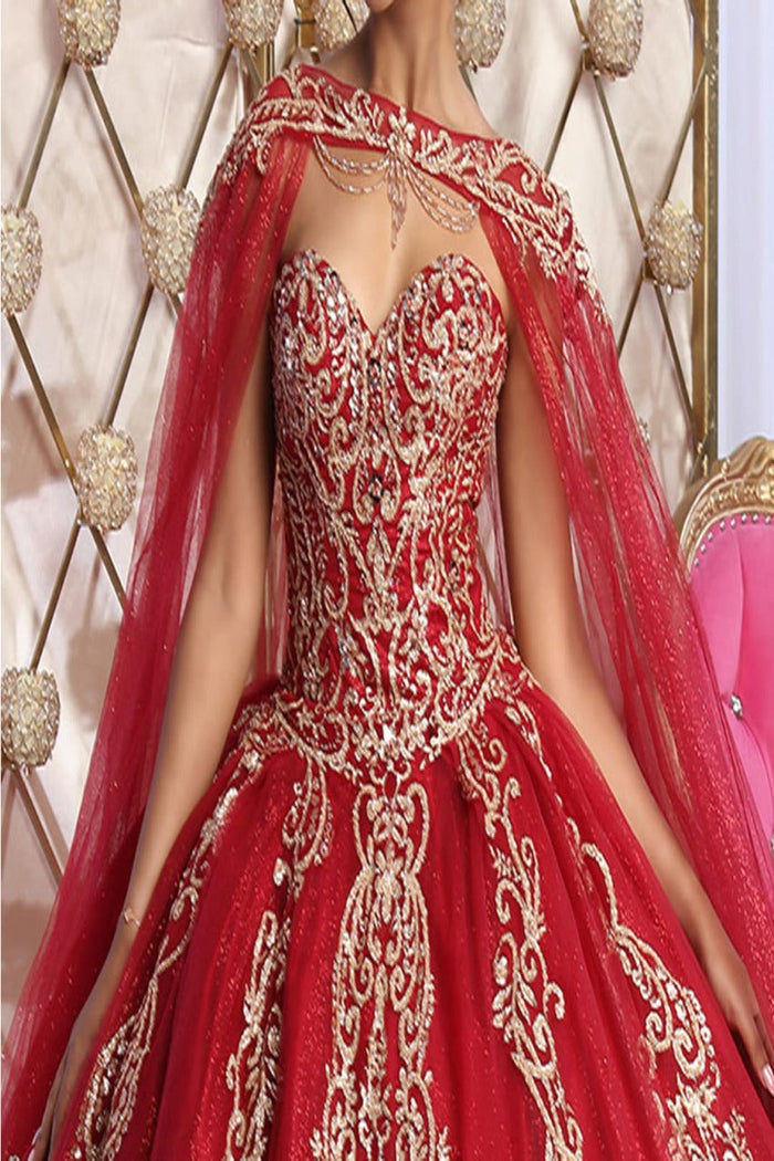 Layla K LK230 Sweetheart Glitter Tulle Quinceanera Long Gown