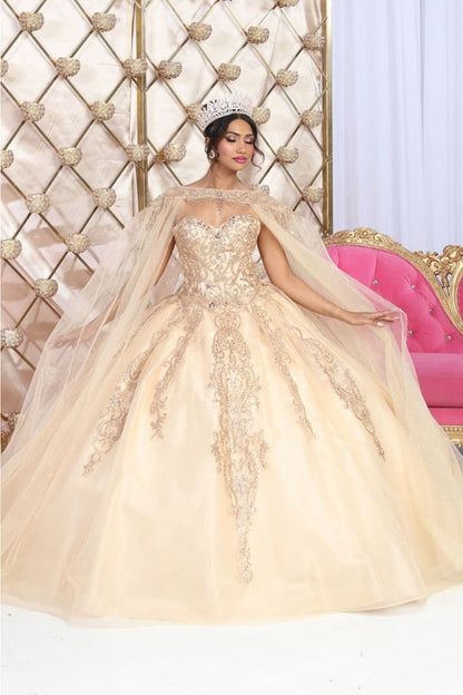 Layla K LK230 Sweetheart Glitter Tulle Quinceanera Long Gown