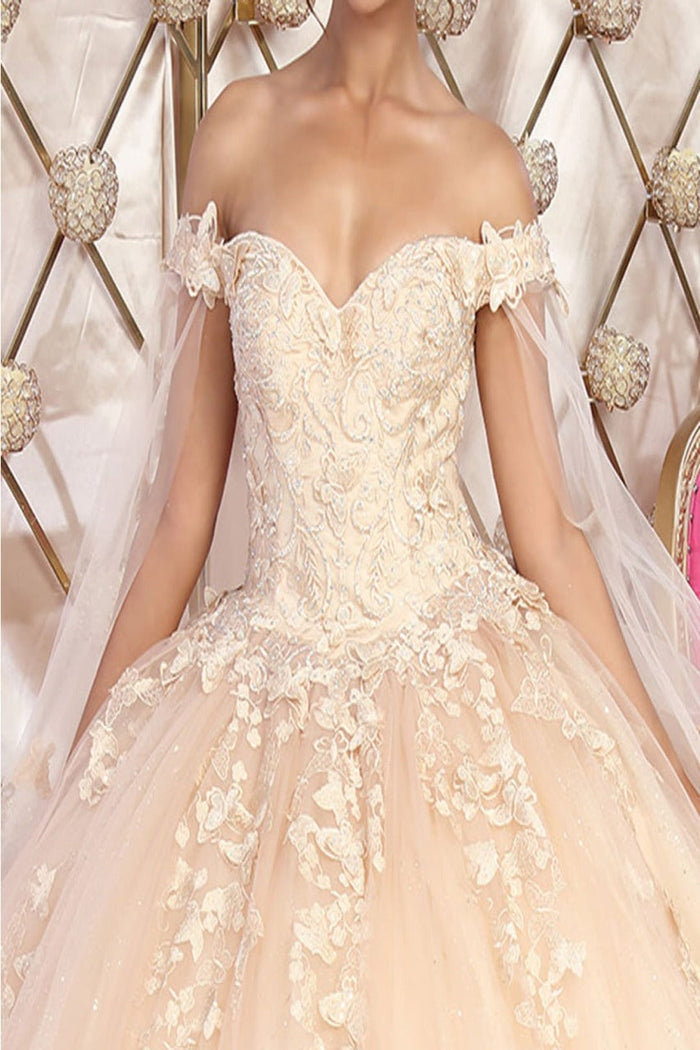 Layla K LK236 Sweetheart Lace up Back 3D Embellished Quince Gown