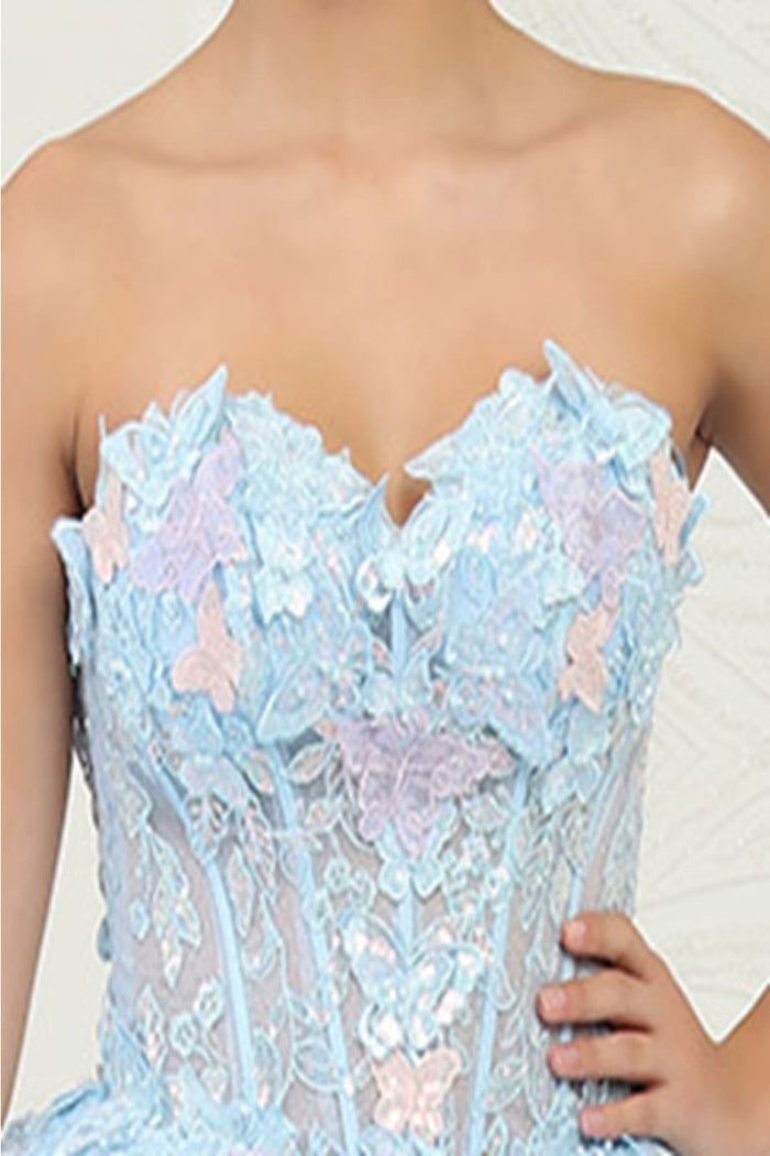 Quinceanera Ball Gown Corset Glitter Sweet 16 Dress by Layla K LK246